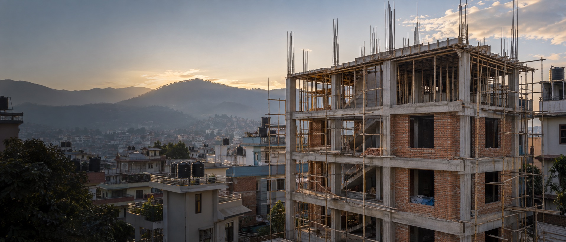 Kathmandu building construction in progress
