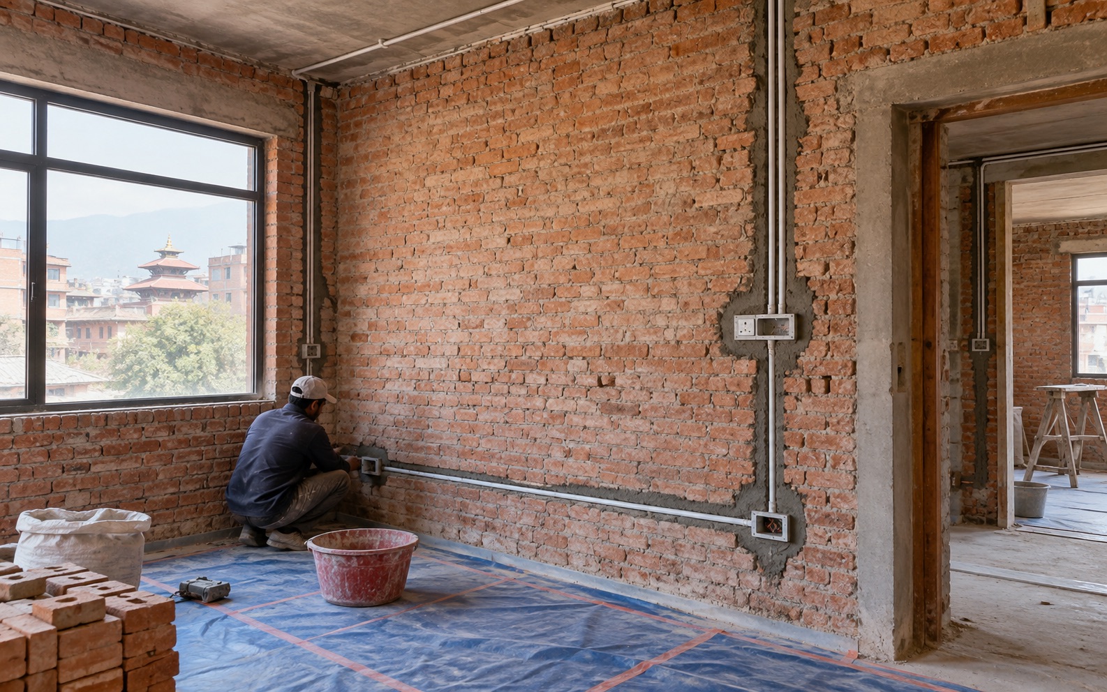 Renovation work inside an existing house